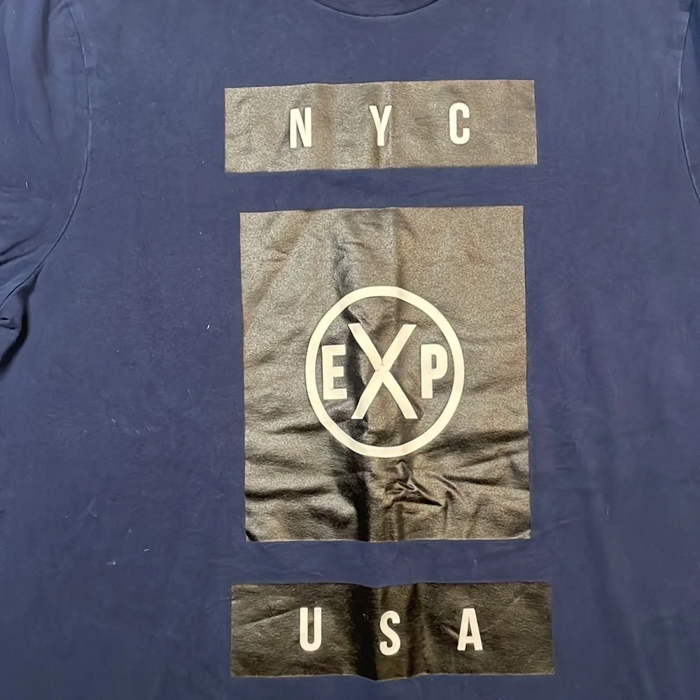 Express‎ Dark Blue Unisex Stretch T Shirt Size XL